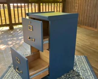 Blue Wooden 2Drawer File Cabinet