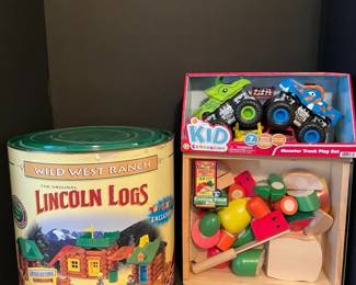 Lincoln Logs, Cutting Food Toy Box, Monster Truck Toy Set