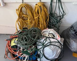 Assorted Extension Cords and Plug Outlets Lot
