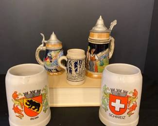Vintage Ceramic Beer Steins and Mugs