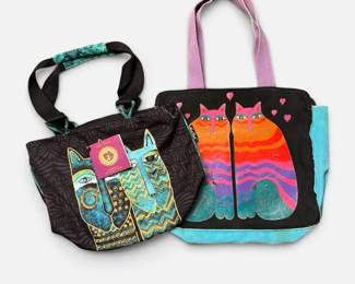 Laurel Burch Tote Bags Lot Siamese Cats, New Used