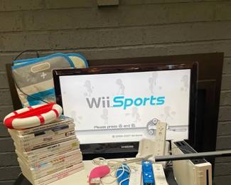 Wii Game System W Controllers, Games, Balance Board, and Dance Mat