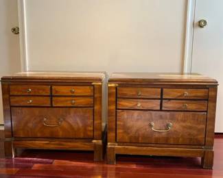 Lane Wooden Night Stand Pair, Campaign Style