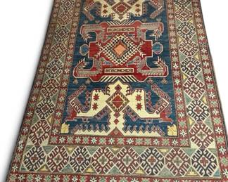 HandKnotted Caucasian Kazak Style Tribal Area Rug 74.5in x 111in