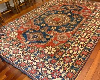 HandKnotted Caucasian Kazak Style Tribal Area Rug 6 ft 3 Inch X 8 ft 7 Inch