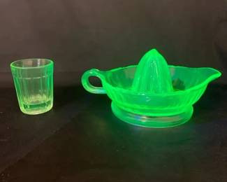 Uranium Glass Citrus Juicer Tumbler