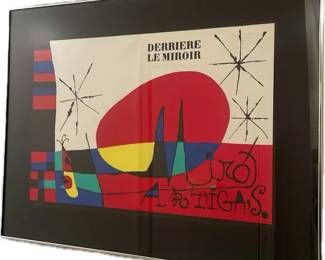 Original 1956 Lithographic Cover Print by Spanish Artist Joan Mir for Derrire le Miroir