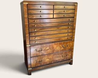 Lane Campaign Tallboy Wooden Dresser