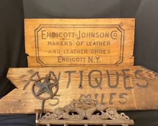 Vintage Rustic Wall Art EndicottJohnson Shoes Sign Metal Wall Art