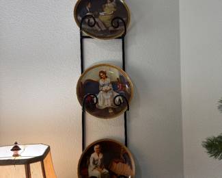 #25. $50 Norman Rockwell 3 set with rack "at the dance"