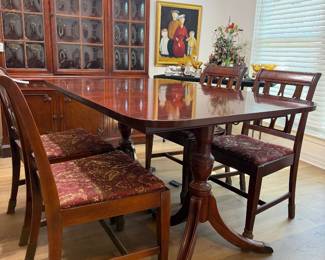 #15. $450 Duncan Phyfe Dining table and six chairs