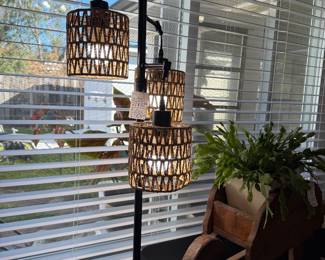#64. $60 Floor lamp with woven shades