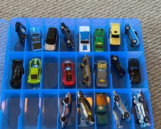 Lot 32: Toy Die-Cast Cars in Blue Storage Case
