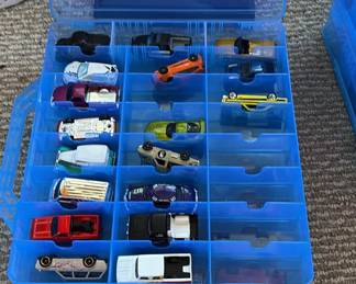 Lot 49: Die-Cast Toy Cars in Blue Storage Case