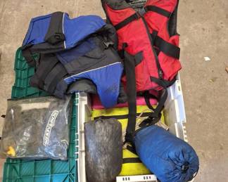 Lot 147: Life Jackets and Boating Safety Gear Assortment