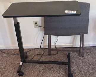 Lot 125: Adjustable Overbed Table and Folding Tray Table