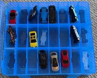 Lot 44: Die-Cast Toy Cars in Blue Storage Case