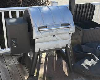 Lot 144: Traeger Wood Pellet Grill with Cover and Accessories