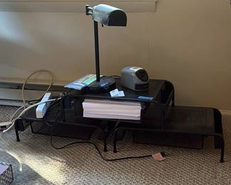 Lot 69: Desk Lamp, Pencil Sharpener, Monitor Stand Risers, More