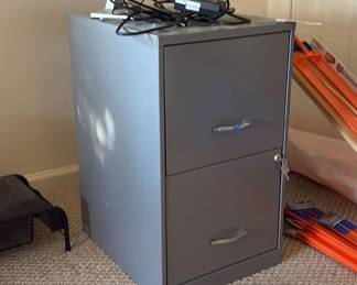 Lot 71: Two-Drawer Gray Metal Filing Cabinet
