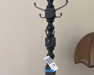 Lot 138: Black Wooden Coat Rack Stand