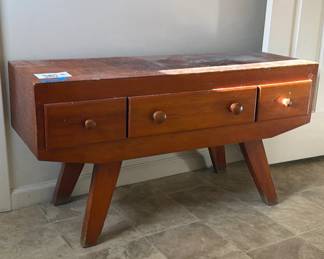 Lot 101: Wooden Three-Drawer Console Table