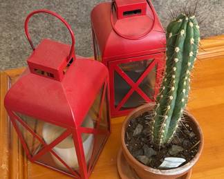 Lot 132: Lanterns, and Potted Cactus