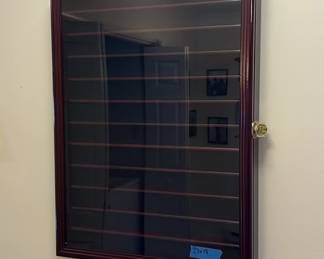 Lot 111: Wooden Wall Display Case and Route 66 Puzzle Artwork