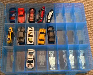 Lot 20: Die-Cast Toy Cars in Plastic Storage Case