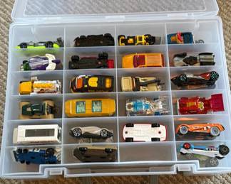 Lot 38: Toy Die-Cast Cars and Plastic Storage Case