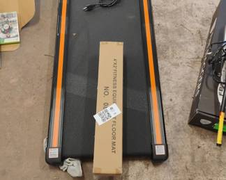 Lot 185: Foldable Walking Pad Treadmill with Fitness Equipment Floor Mat