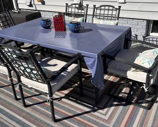 Aluminum dining table and chairs