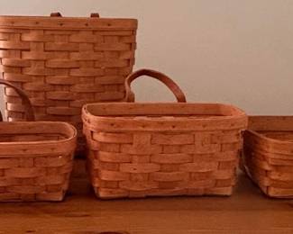 Longaberger handwoven wooden baskets