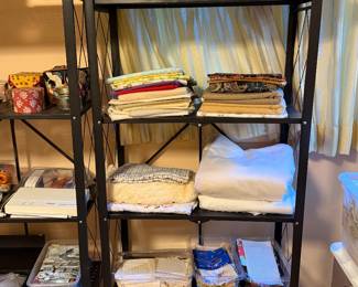 Shelving unit with folded fabric and batting