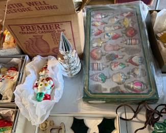 Vintage glass ornaments in original boxes