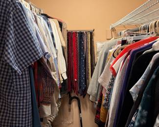 Closet of shirts, jackets and neckties