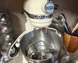 KitchenAid stand mixer with bowl and attachments