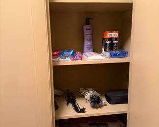 Cabinet with toiletries and household supplies