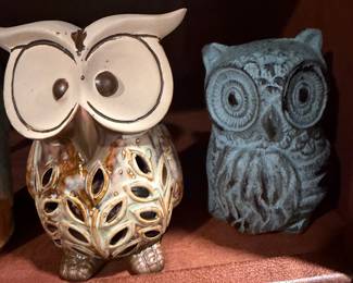 Ceramic owl figurines