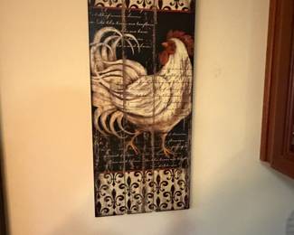 Rooster print wall panel