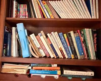 Bookshelf of cookbooks
