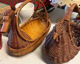 Woven wicker baskets