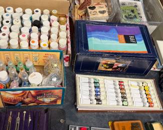 Craft paints, pastels and art supply sets