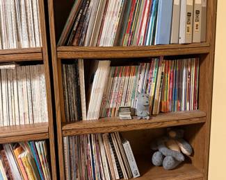 Bookcases of quilting and craft reference books