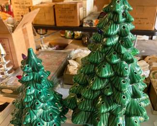 Green ceramic Christmas trees