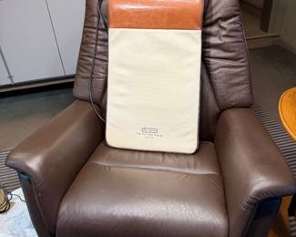 Brown leather recliner