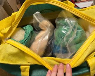 Tote bag with craft supplies