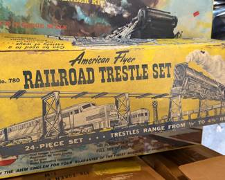 American Flyer railroad trestle set in original box