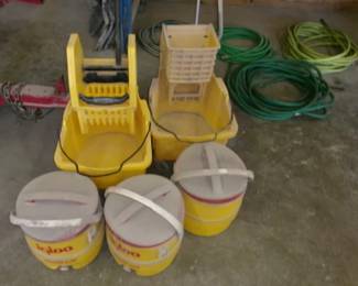 MOP BUCKETS WATER CANS HOSES