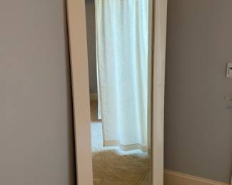 Large White-Framed Floor Mirror — CB2 Production-Sample Label